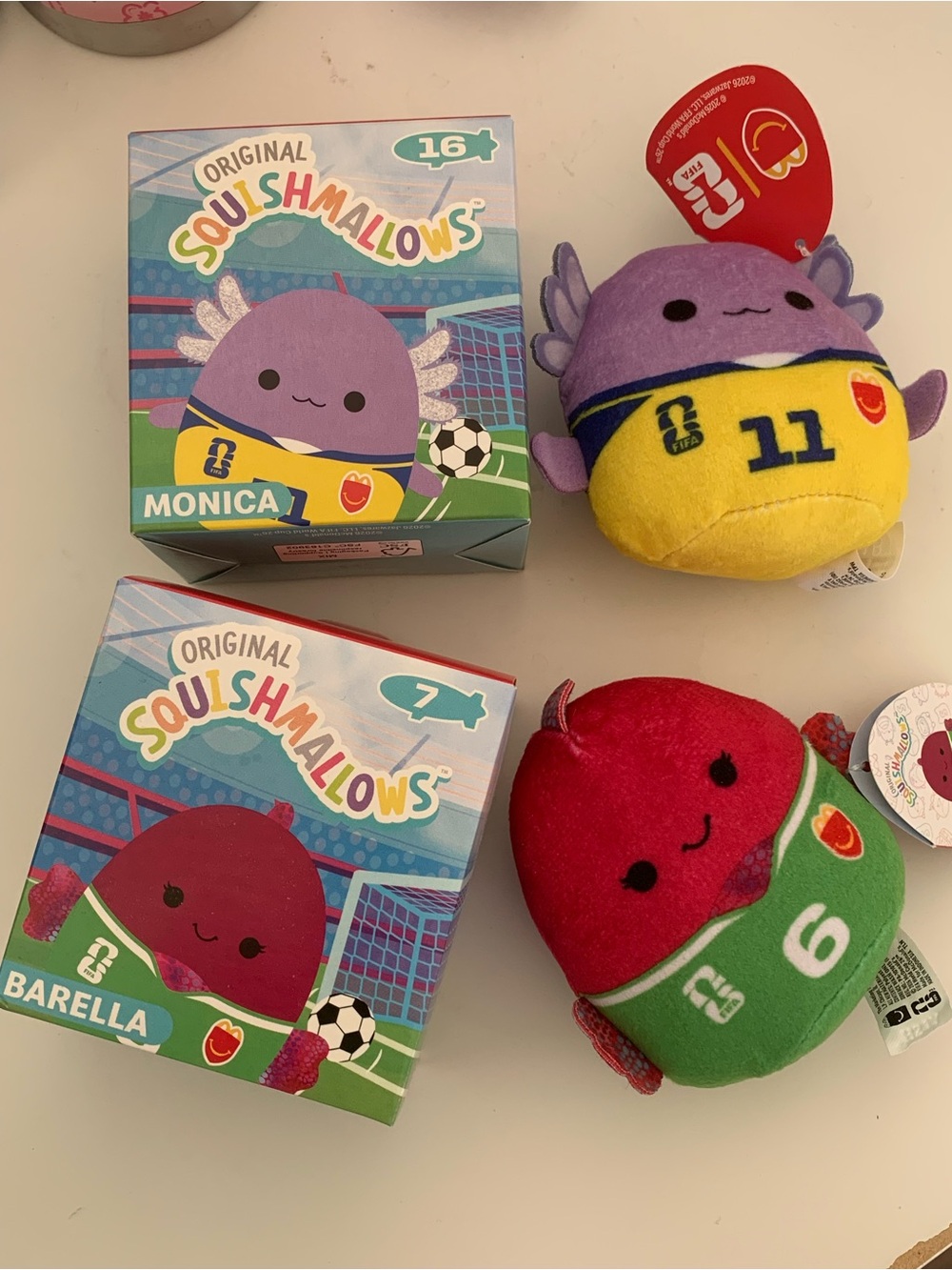 Squishmallows Monica & Barella Plush Toy Set - McDonald’s FIFA toy